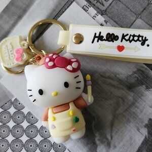 Hello Kitty Artist Keychain NWT